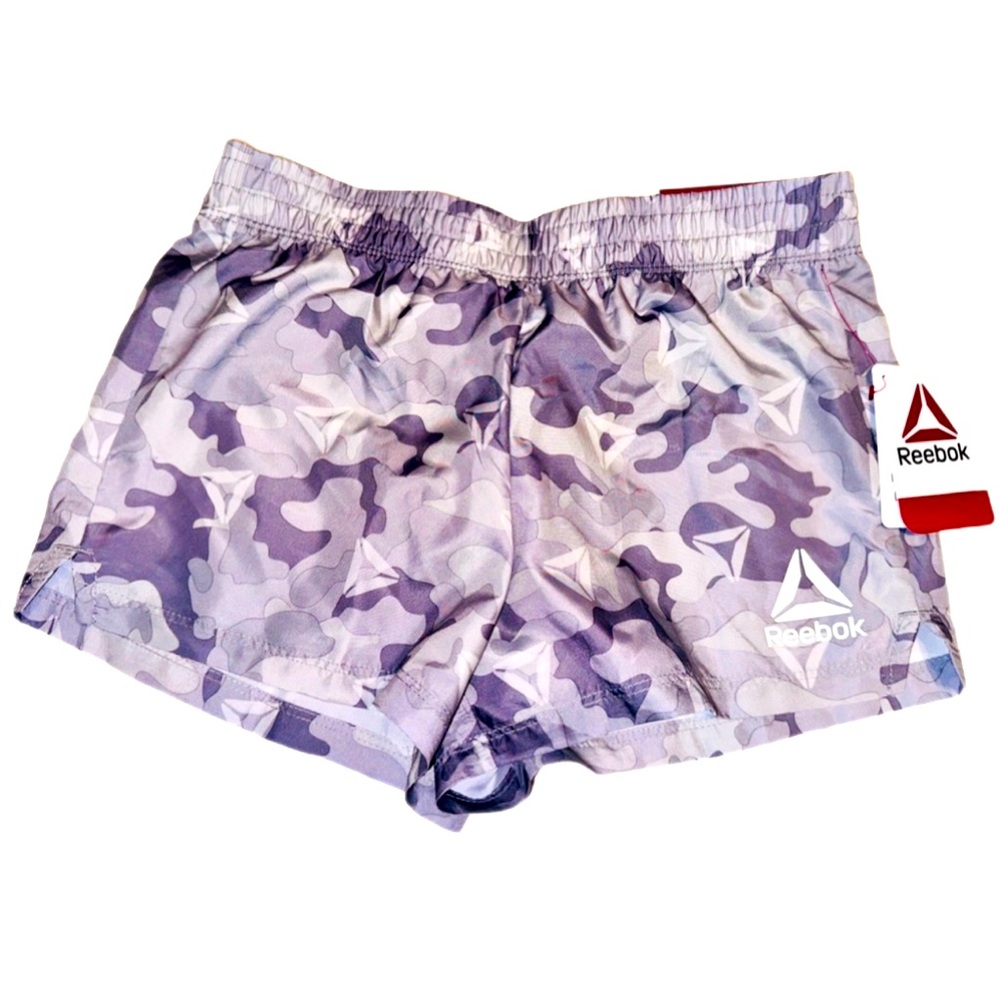Last chance! Girls Reebok running shorts, size Medium 7/8, gray camouflage